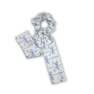 Tiny ties scarf scrunchie - ύφασμα, λαστιχάκια μαλλιών