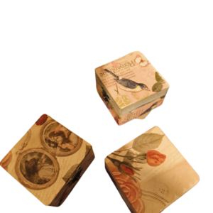 Χειροποίητο vintage ξύλινο κουτί με decoupage – Διακοσμητικό ή Μπομπονιέρα - 4