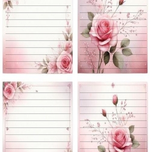 Σημειωματάριο Pink Roses Notes 7 - ημερολόγια, DIY, φύλλα εργασίας