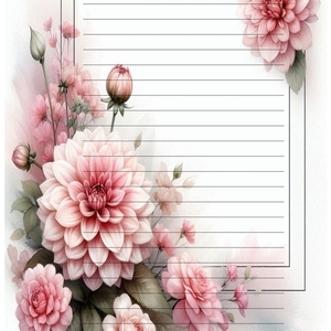 Σημειωματάριο Notebook Dahlia & Rose 17 - ημερολόγια, DIY, φύλλα εργασίας - 2