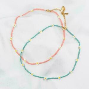 Daisy Necklace - χάντρες, κοντά, λουλούδι