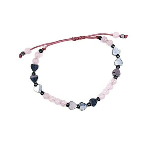 Βραχιόλι Quartz on Heart - ημιπολύτιμες πέτρες, καρδιά, χάντρες, boho, αυξομειούμενα