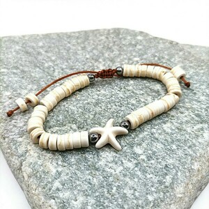 Βραχιόλι STARFISH - ημιπολύτιμες πέτρες, κορδόνια, boho, αυξομειούμενα, φθηνά