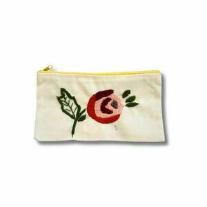 Υφασμάτινη Κασετίνα/Νεσεσέρ, Κεντημένη παπαρούνα - ύφασμα, καλλυντικών
