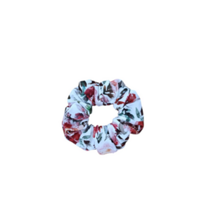 Scrunchie Floral - ύφασμα, λαστιχάκια μαλλιών