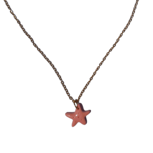Starfish Necklace | Χειροποίητο κολιέ με χρυσή ατσάλινη αλυσίδα - επιχρυσωμένα, πηλός, ατσάλι