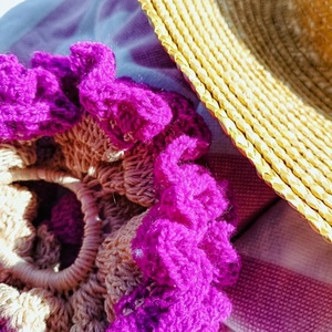 Εντυπωσιακό Πλεκτό Scrunchy – Large - νήμα, λαστιχάκια μαλλιών - 3