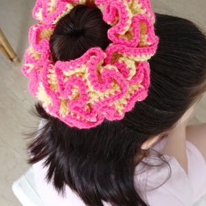 Πλεκτό Scrunchy - Large - νήμα, λαστιχάκια μαλλιών - 2
