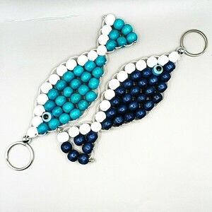Μπρελόκ FISH Turquoise - ξύλο, γούρια, σπιτιού - 2