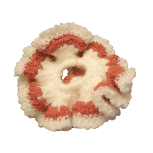 Κομψό Πλεκτό Λευκό Scrunchy - Medium - νήμα, λαστιχάκια μαλλιών