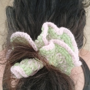 Πλεκτό Scrunchy Δίχρωμο - Large - νήμα, λαστιχάκια μαλλιών - 2