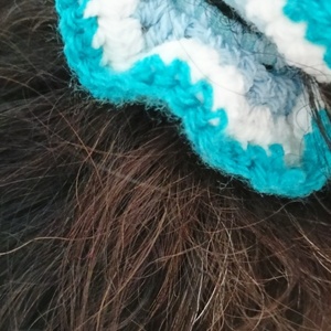 Πλεκτό Scrunchy αποχρώσεις του μπλέ - Small - νήμα, λαστιχάκια μαλλιών - 2