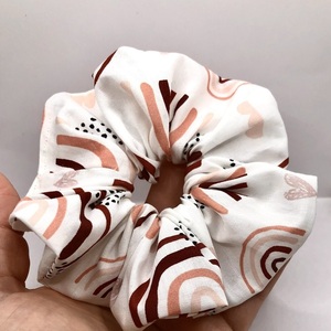 Υφασμάτινο λαστιχάκι scrunchie rainbows - ύφασμα, κορίτσι, για τα μαλλιά, λαστιχάκια μαλλιών - 3