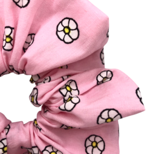 Υφασμάτινο λαστιχάκι scrunchie little daizies - ύφασμα, κορίτσι, για τα μαλλιά, λαστιχάκια μαλλιών - 2