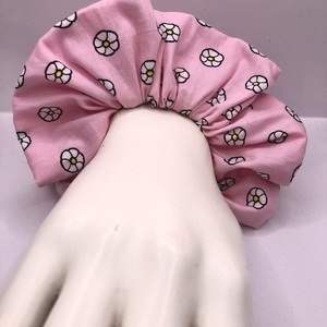 Υφασμάτινο λαστιχάκι scrunchie little daizies - ύφασμα, κορίτσι, για τα μαλλιά, λαστιχάκια μαλλιών - 4