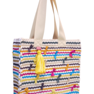 Υφαντή τσάντα ώμου . Tote bag 9 - ύφασμα, ώμου, tote, πλεκτές τσάντες, πάνινες τσάντες - 5