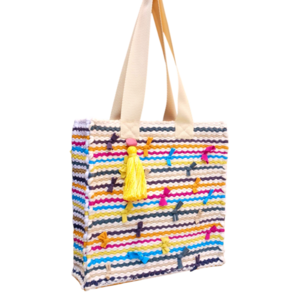 Υφαντή τσάντα ώμου . Tote bag 9 - ύφασμα, ώμου, tote, πλεκτές τσάντες, πάνινες τσάντες