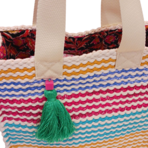 Υφαντή τσάντα ώμου . Tote bag 10 - ύφασμα, ώμου, tote, πλεκτές τσάντες, πάνινες τσάντες - 3