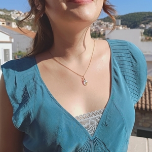Swarovski almond | μενταγιόν από κρύσταλλο Swarovski - ημιπολύτιμες πέτρες, επιχρυσωμένα, swarovski, ατσάλι - 3