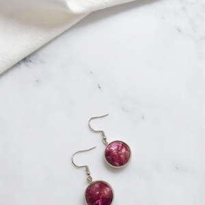 Σκουλαρίκια με plexi glass, κρεμαστά Purple fuscia plexi glass earrings - plexi glass, ελαφρύ, κρεμαστά, γάντζος - 3