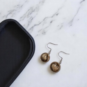 Σκουλαρίκια με plexi glass, κρεμαστά Light brown plexi glass earrings - plexi glass, ελαφρύ, κρεμαστά, γάντζος - 2