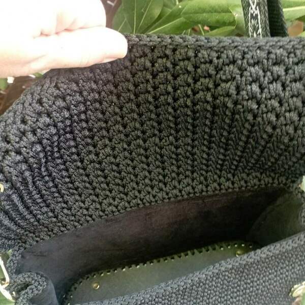 Χειροποίητη πλεκτή τσάντα ώμου με ιμάντα - νήμα, ώμου, all day, tote, πλεκτές τσάντες - 3