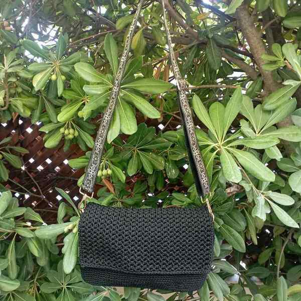 Χειροποίητη πλεκτή τσάντα ώμου με ιμάντα - νήμα, ώμου, all day, tote, πλεκτές τσάντες - 4