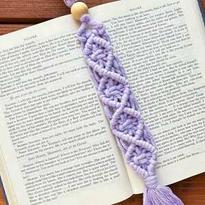 Σελιδοδείκτες Μακραμέ – Πλέξη Διαμαντάκι ή Τεσσαράκι - μακραμέ, σελιδοδείκτες - 4